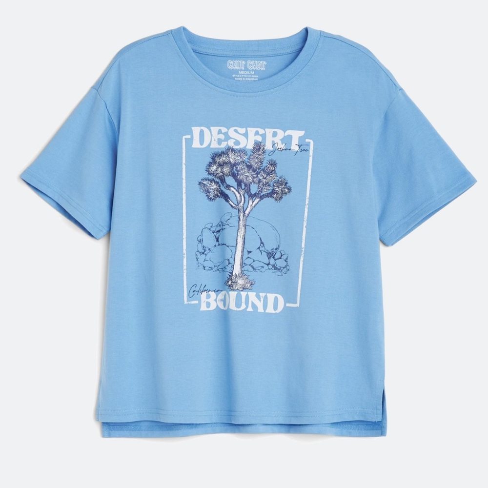 Chit Chat Stitch Fix Kids Unisex Blue Joshua Tree Graphic Tee NWT Size M
